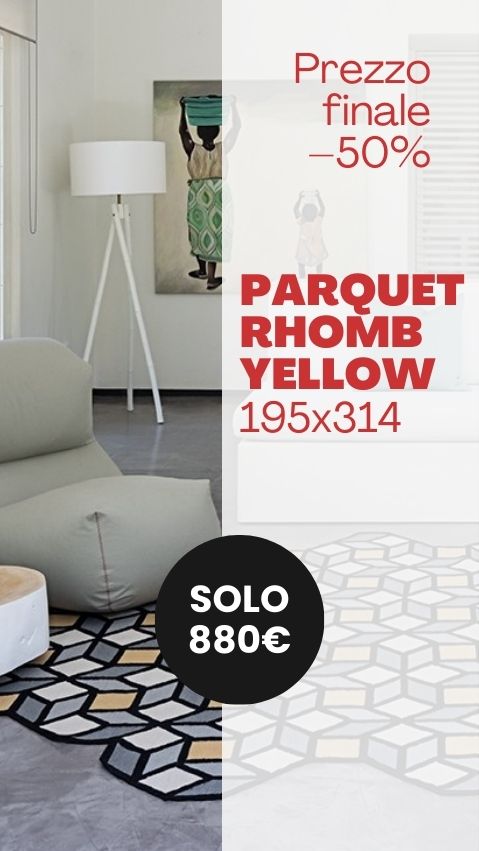 Parquet Tappeto Rhomb Yellow 195x314 Gan Rugs